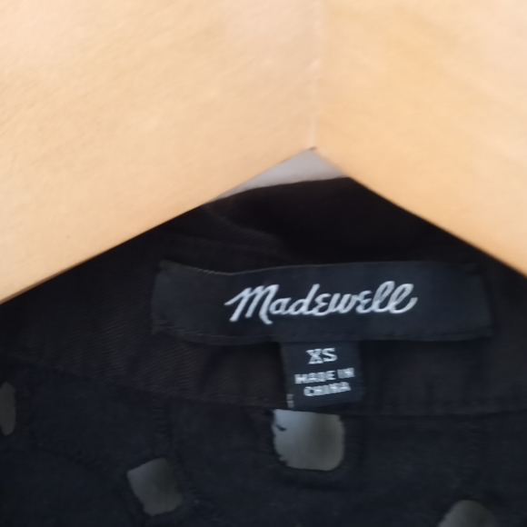 Madewell XS Black Eyelet Mix Top - Picture 3 of 11